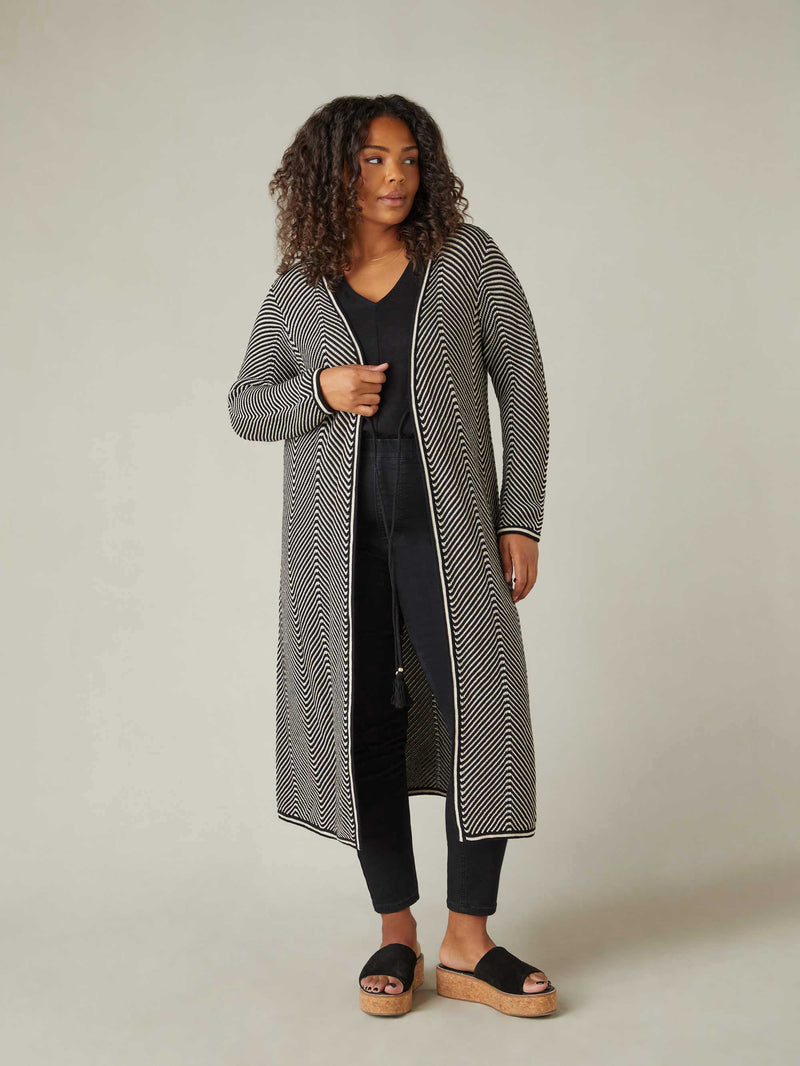 Chevron Knitted Cardigan
