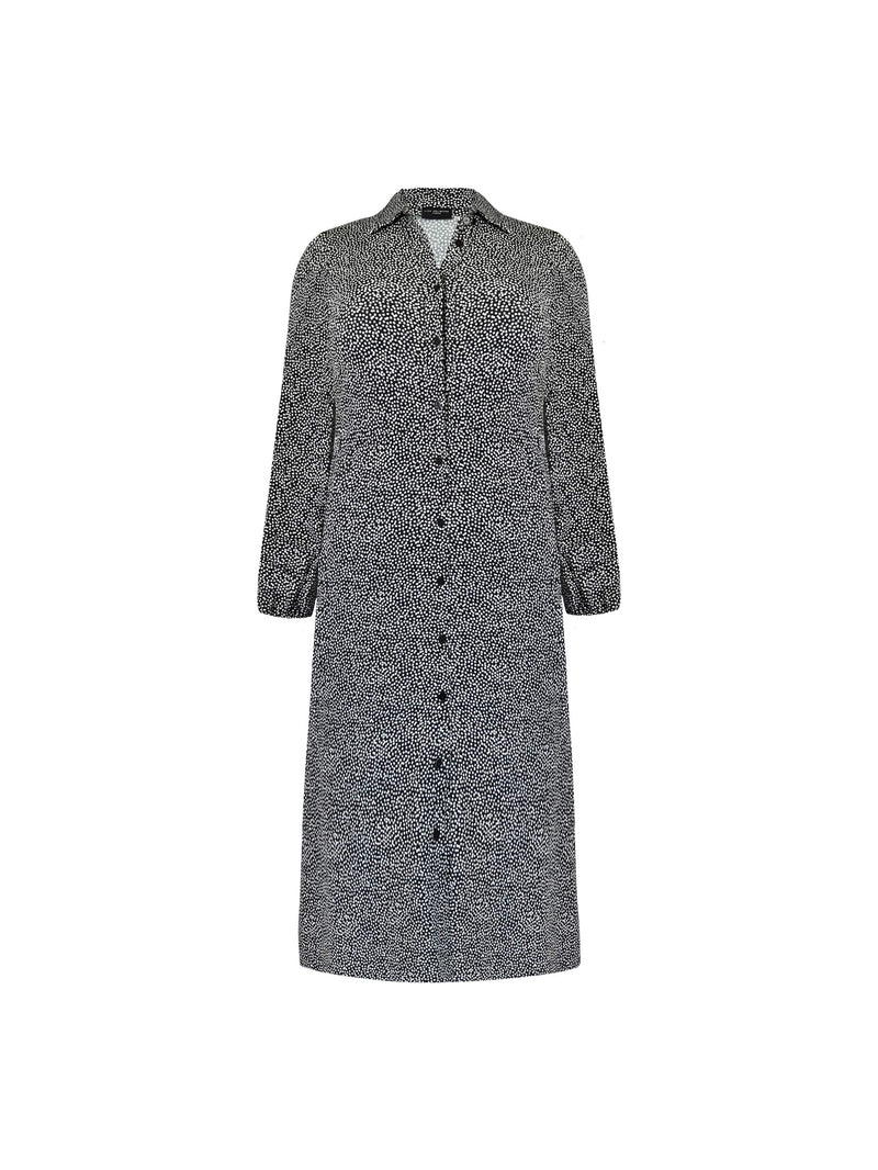 Mono Dash Print Jersey Shirt Dress