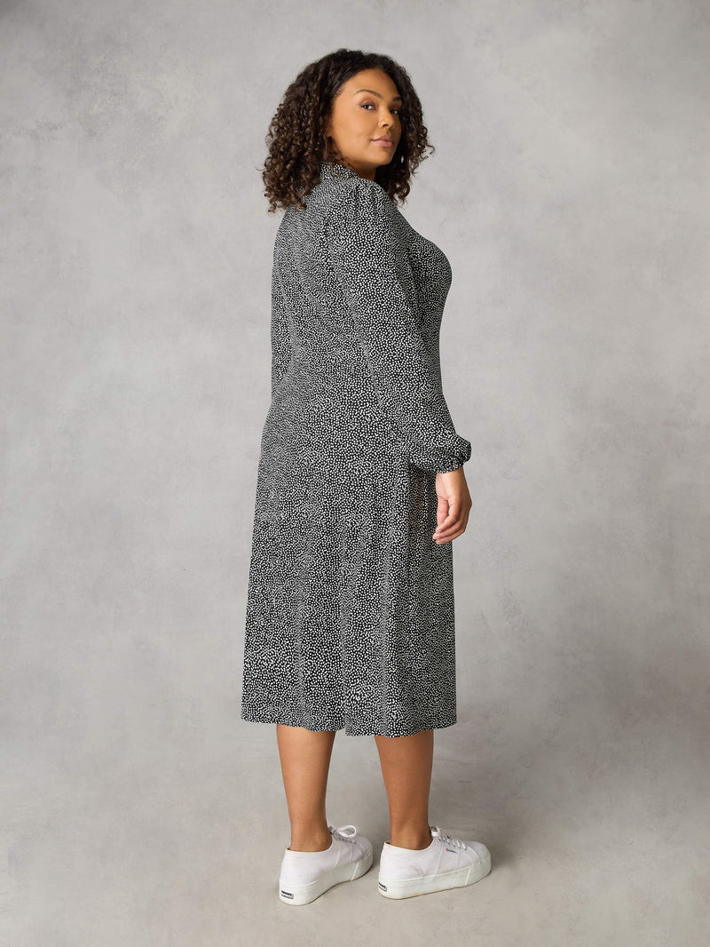 Mono Dash Print Jersey Shirt Dress