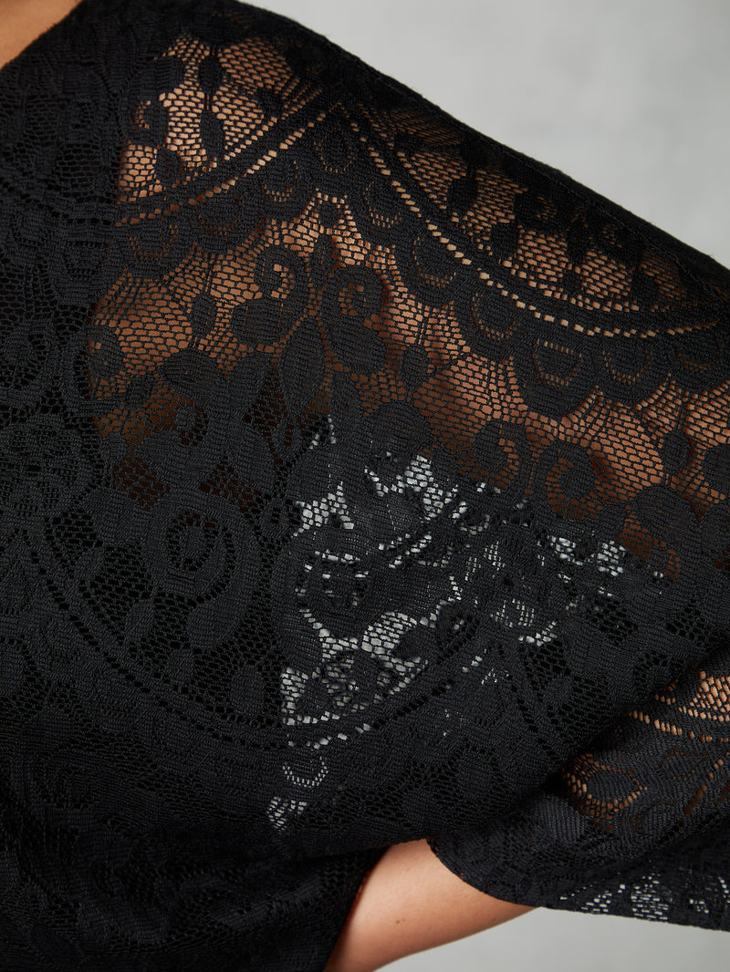 Black Lace Overlay Top