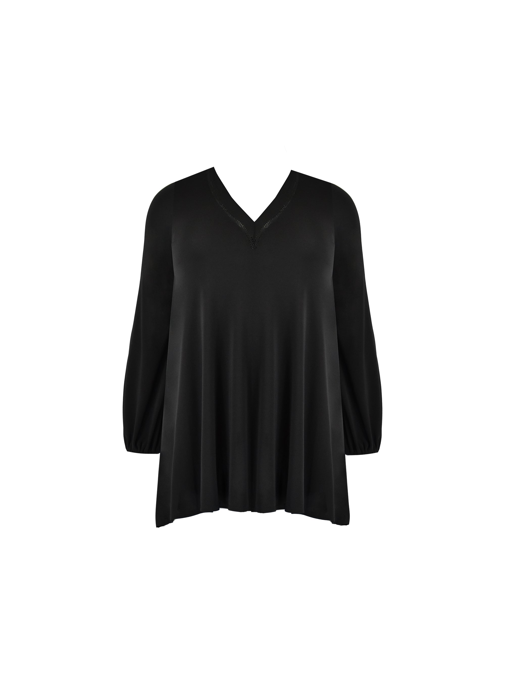 Black Jersey Trim Insert Tunic