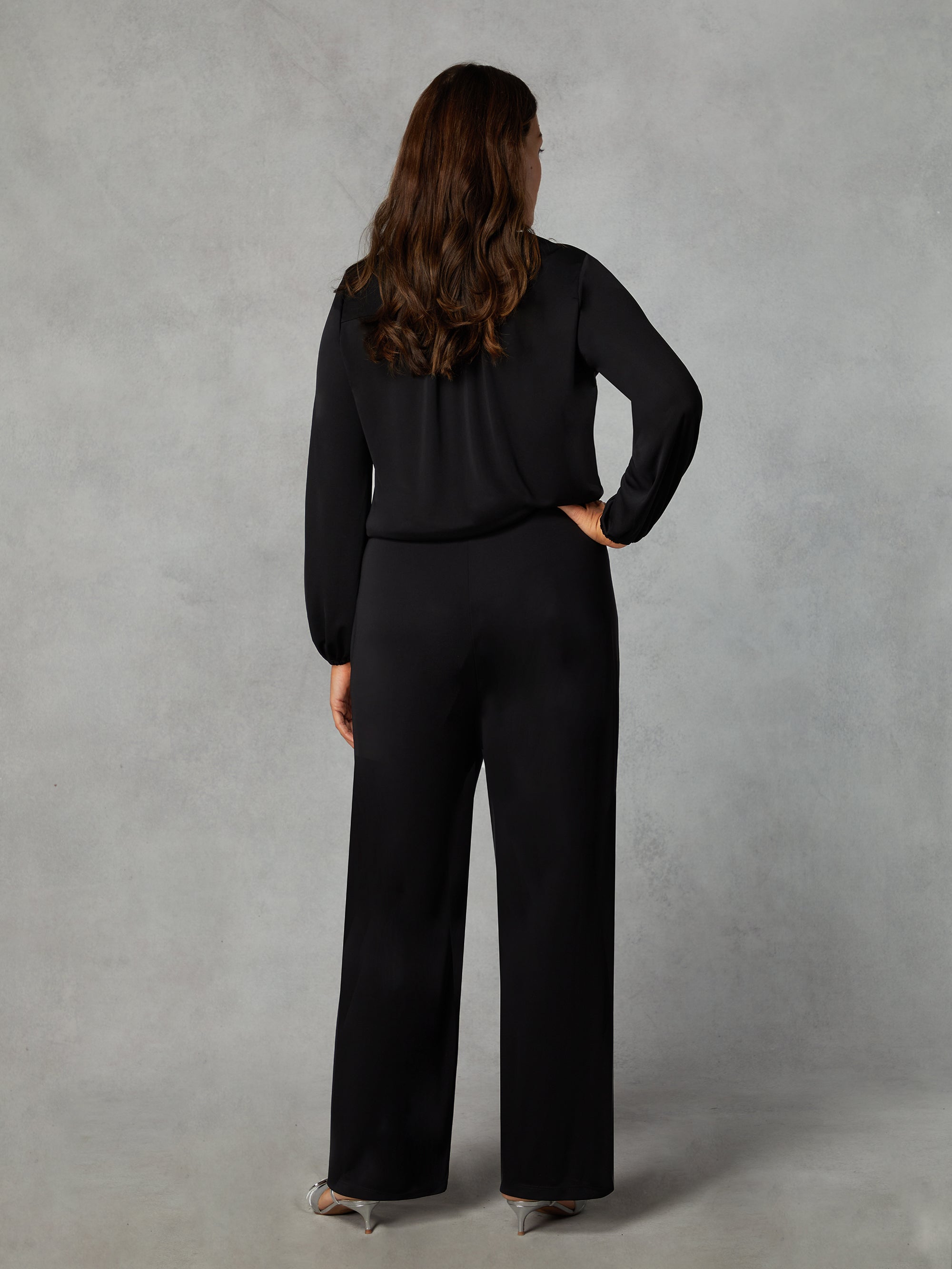 Petite Black Jersey Bootleg Trousers