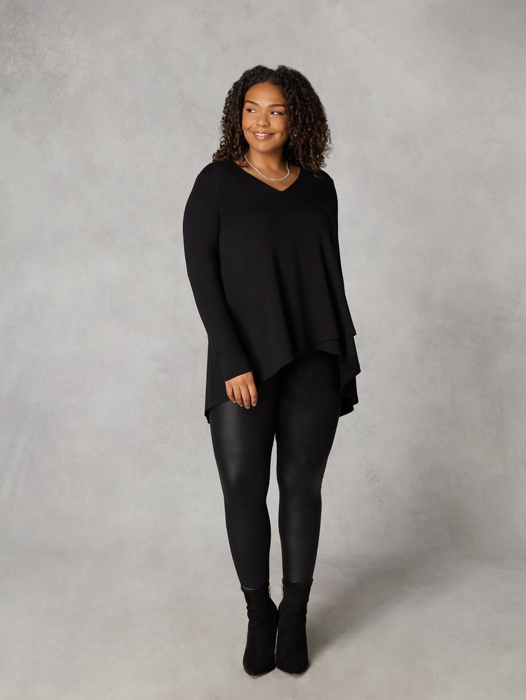 Black Jersey High Low Tunic