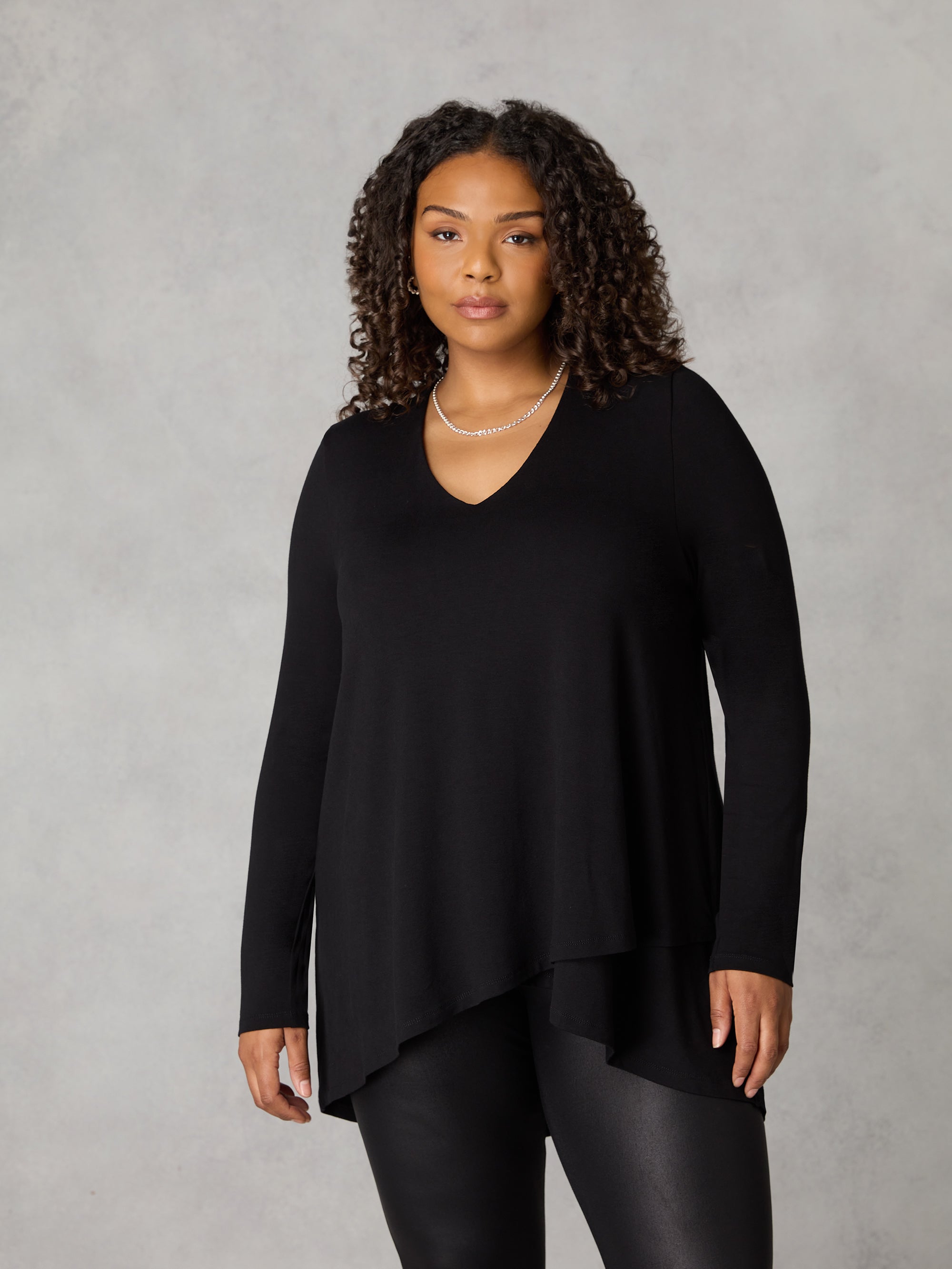 Black Jersey High Low Tunic