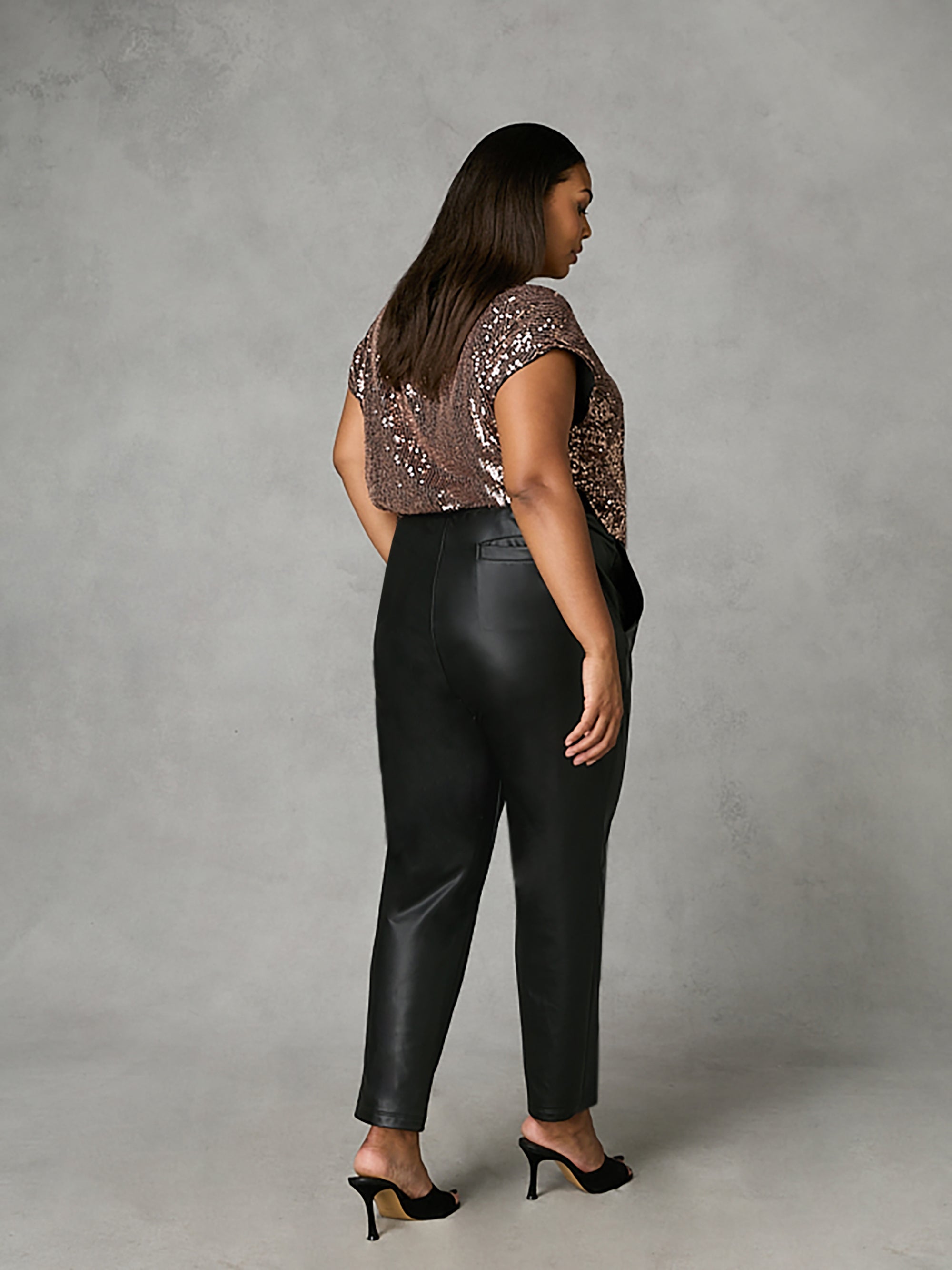 Plus size leather joggers on sale