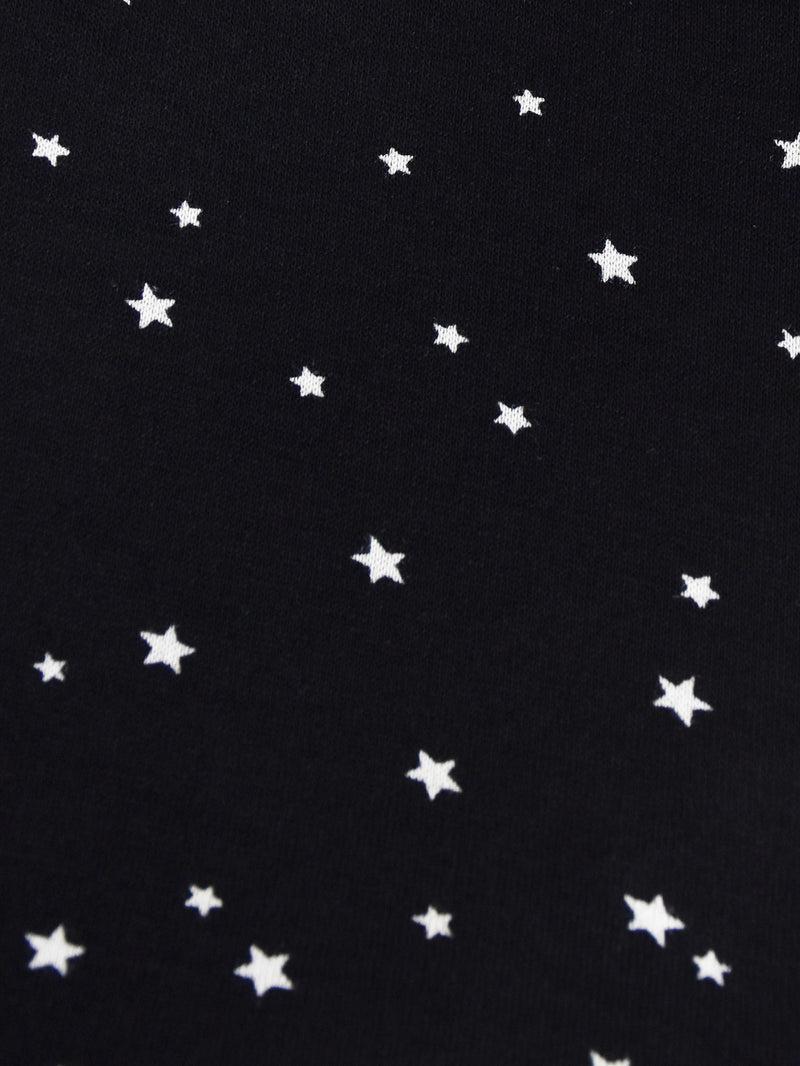 Mono Star Print Jersey Nehru Collar Relaxed Dress