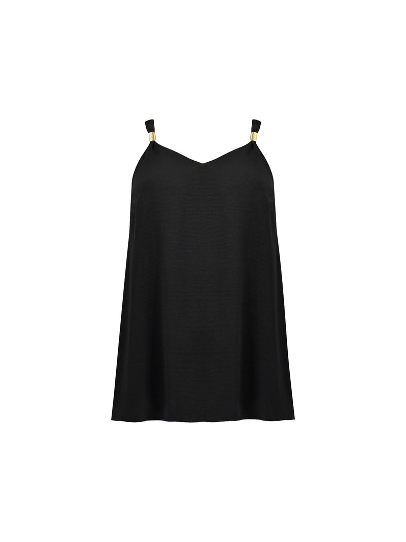 Black Trim Detail Vest Top