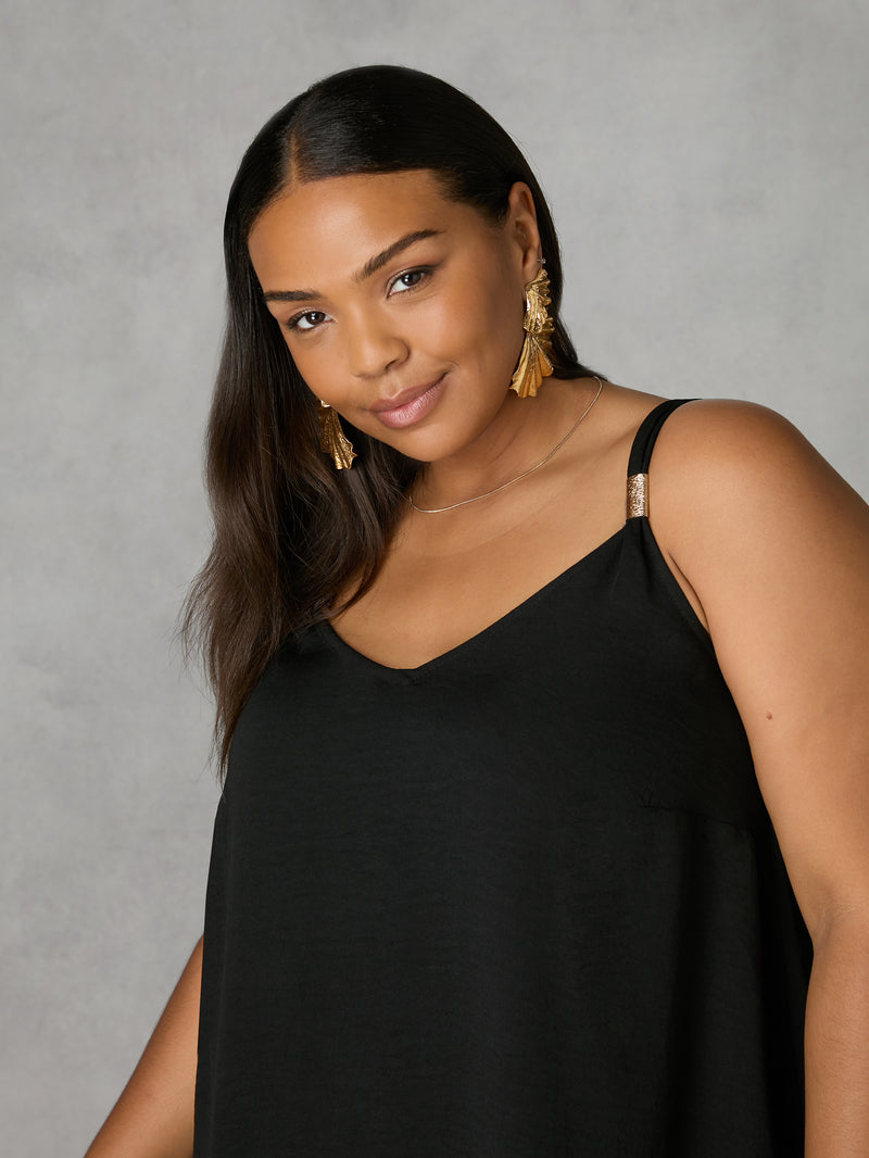 Black Trim Detail Vest Top