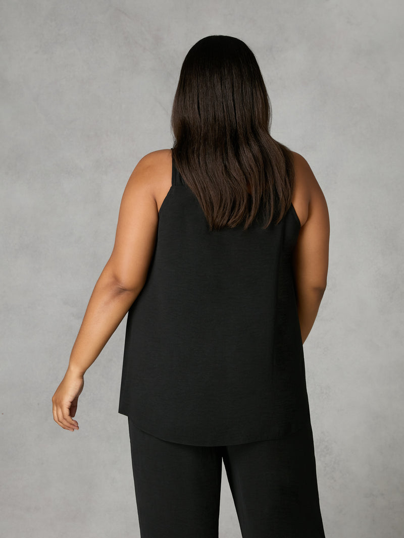 Black Trim Detail Vest Top