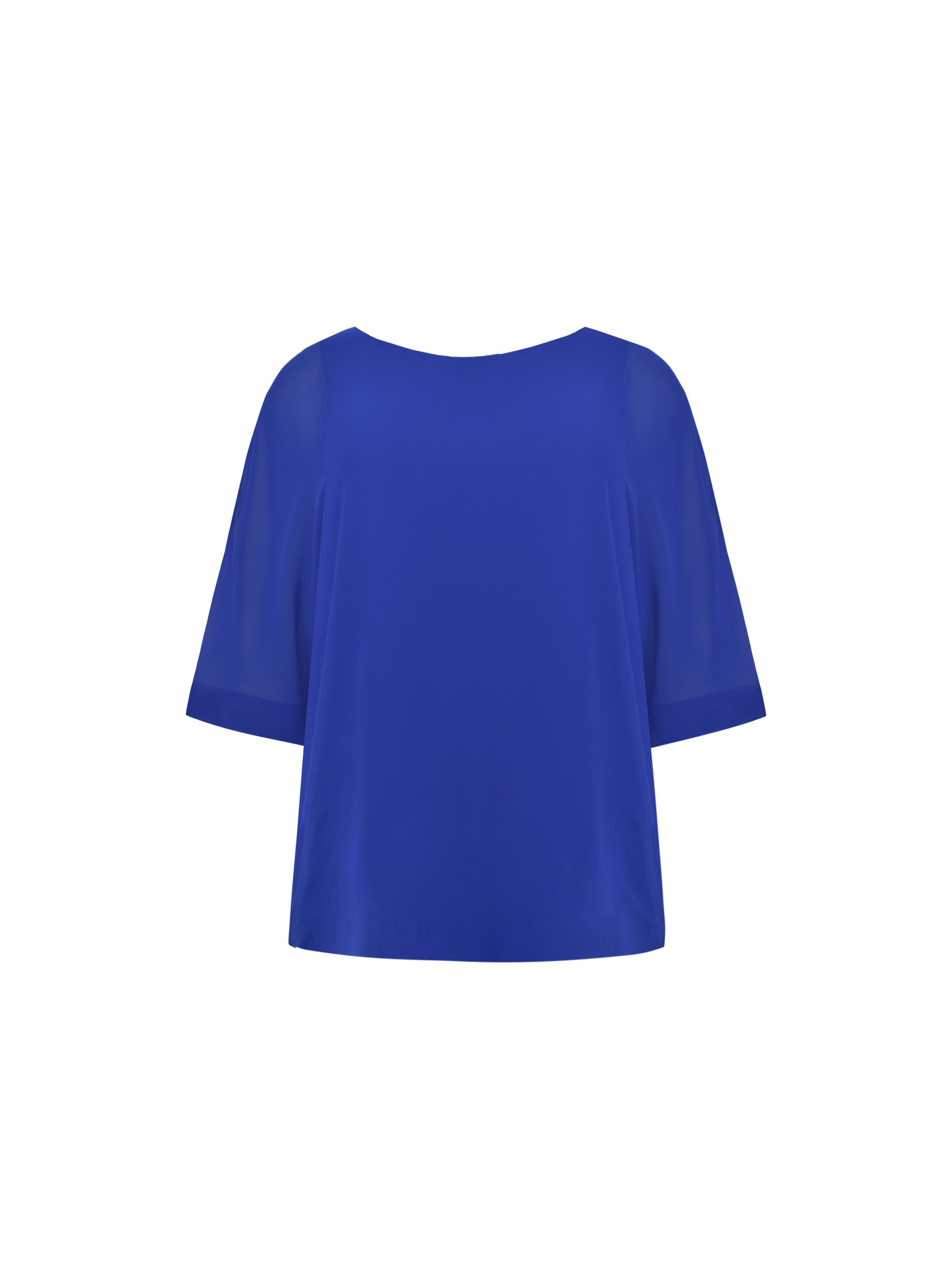 Blue Chiffon Overlay Top