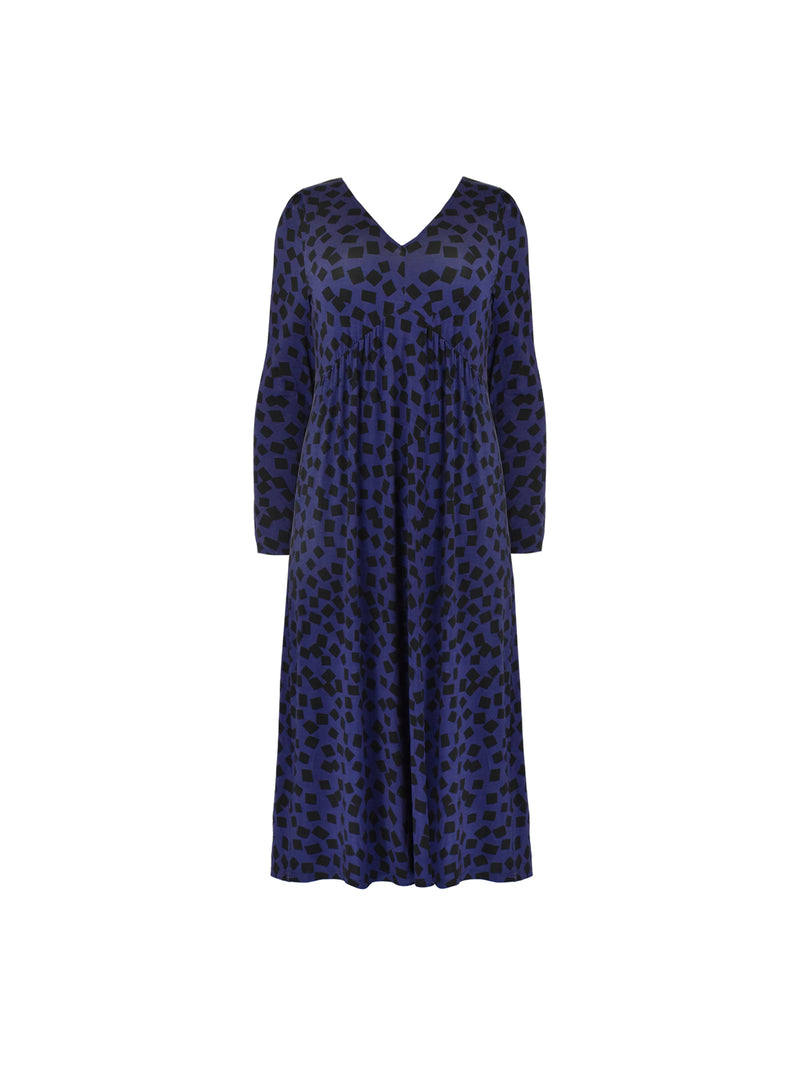 Purple Dash Print Jersey Relaxed Midi Dress