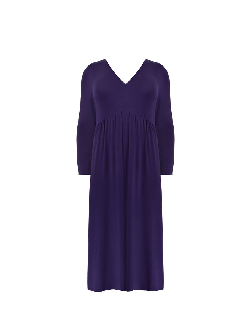 Purple Jersey Relaxed Midi Dress