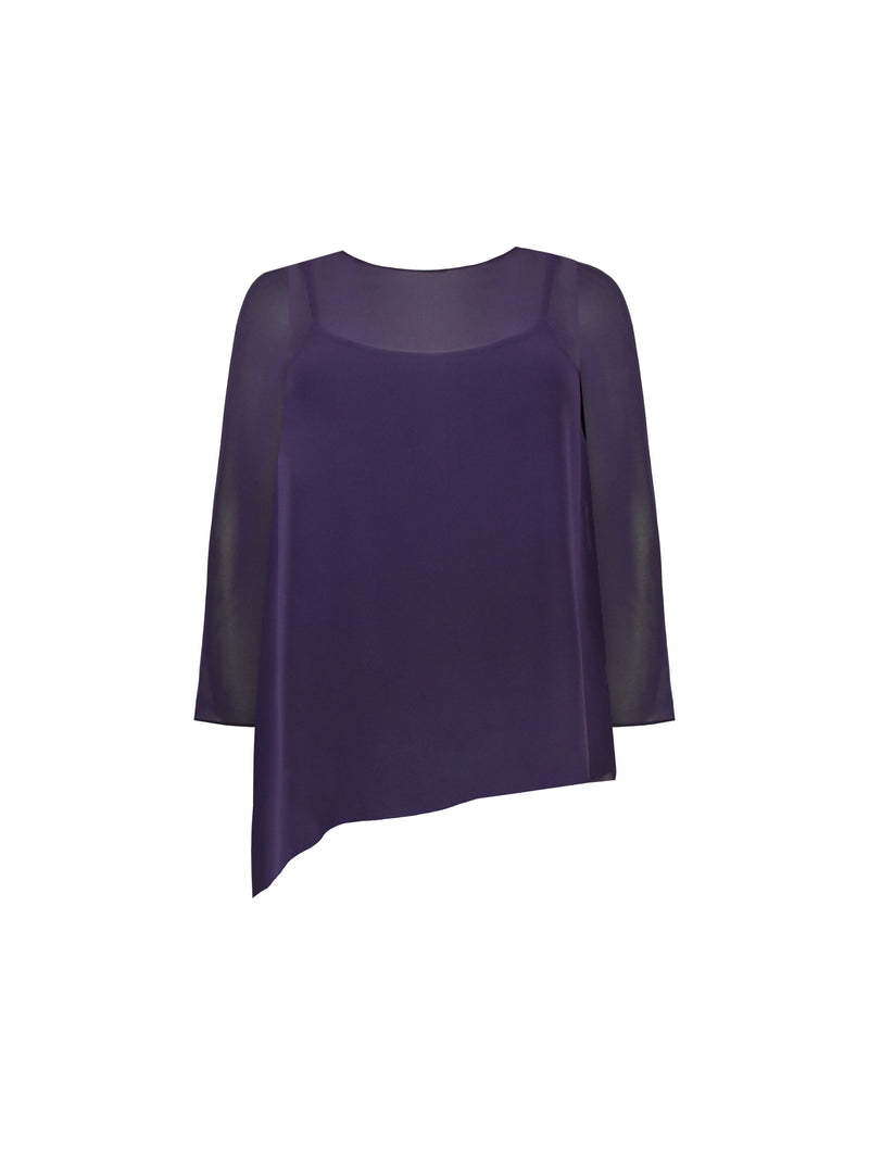 Purple Chiffon Asymmetric Top