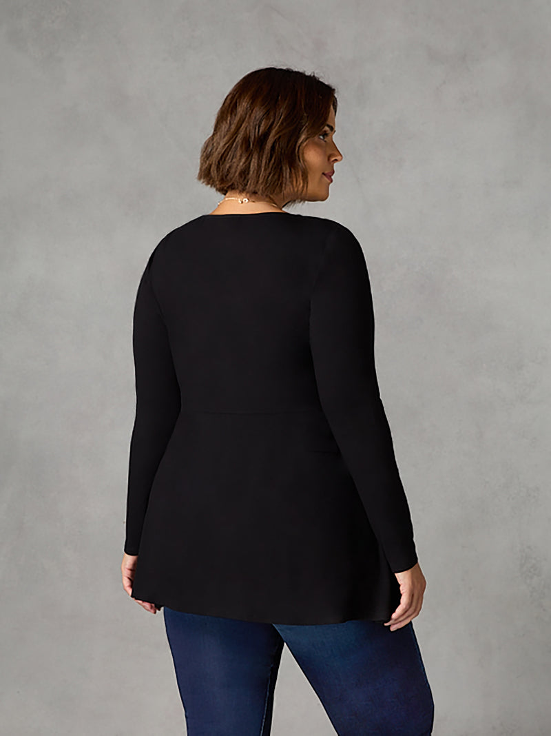 Black Jersey Empire Seam Top