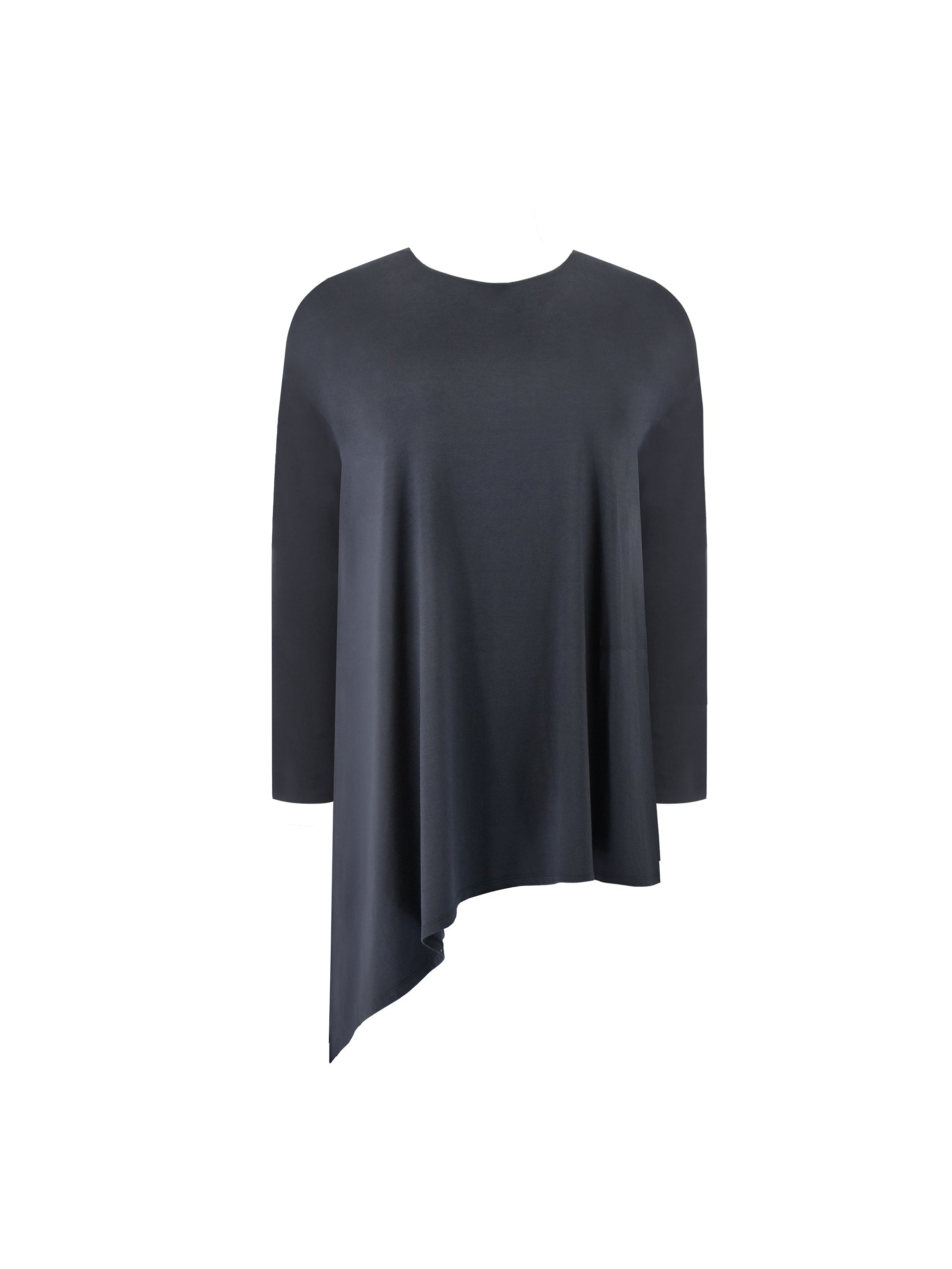 Grey Jersey Asymmetric Hem Top