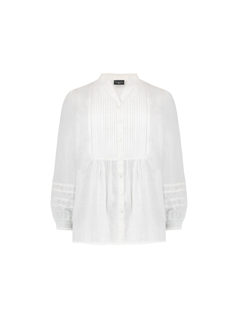 White Pintuck Blouse