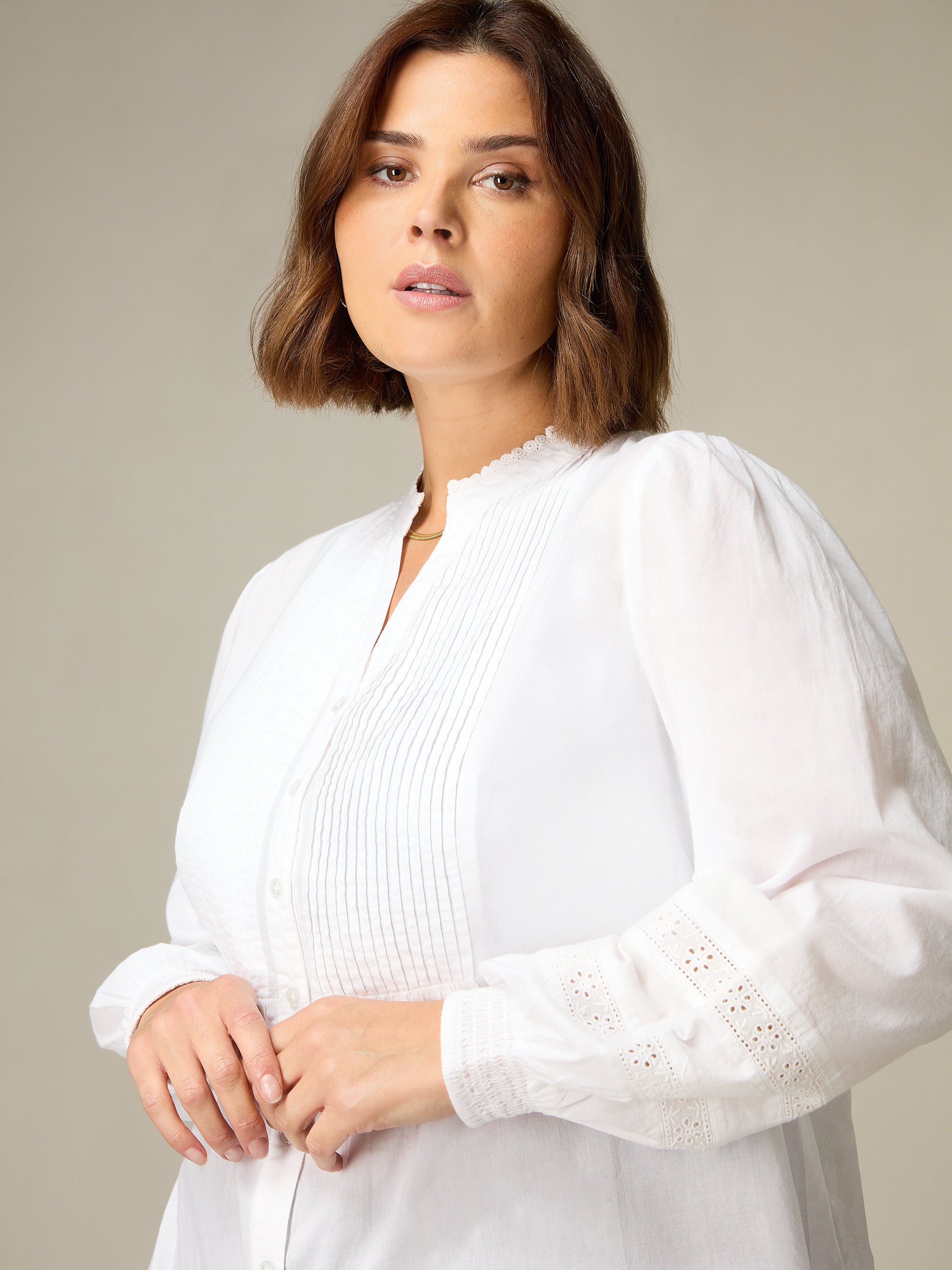White Pintuck Blouse