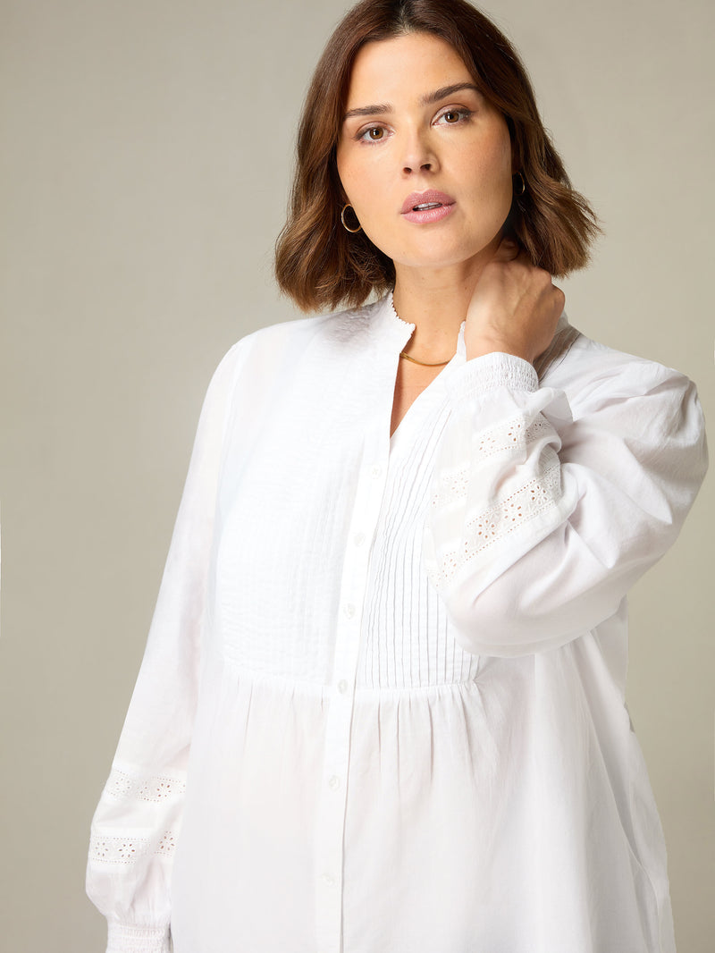 White Pintuck Blouse