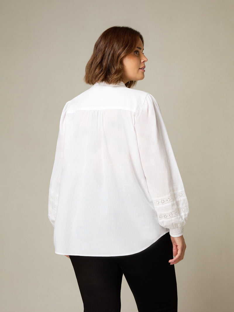 White Pintuck Blouse