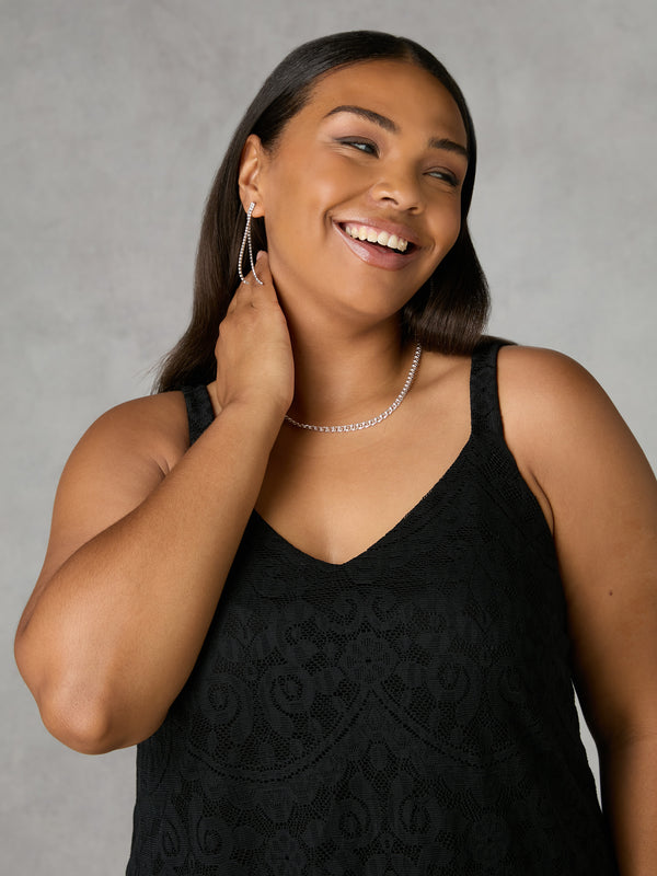 Black Lace Vest Top
