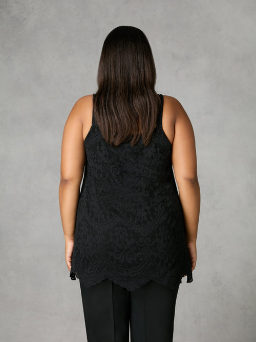 Black Lace Vest Top