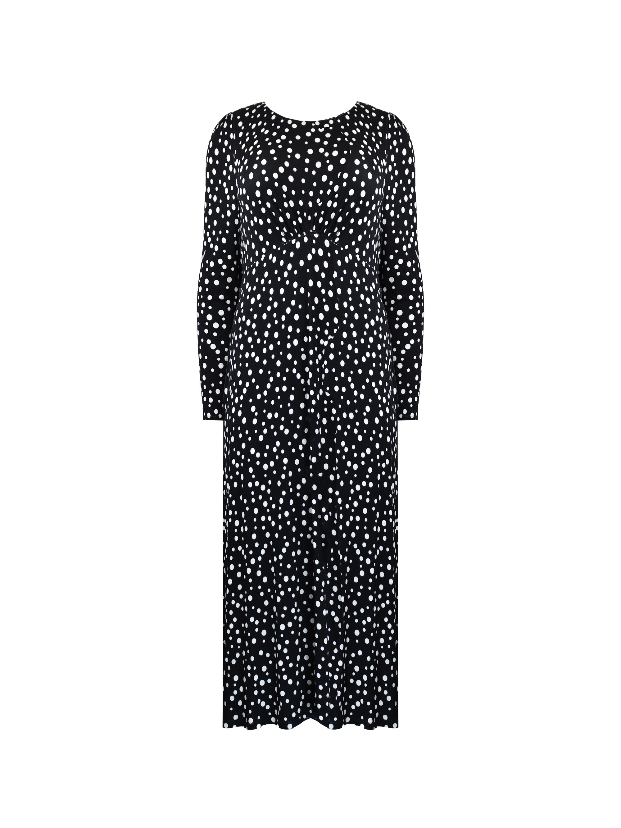 Petite Mono Spot Empire Seam Midi Dress