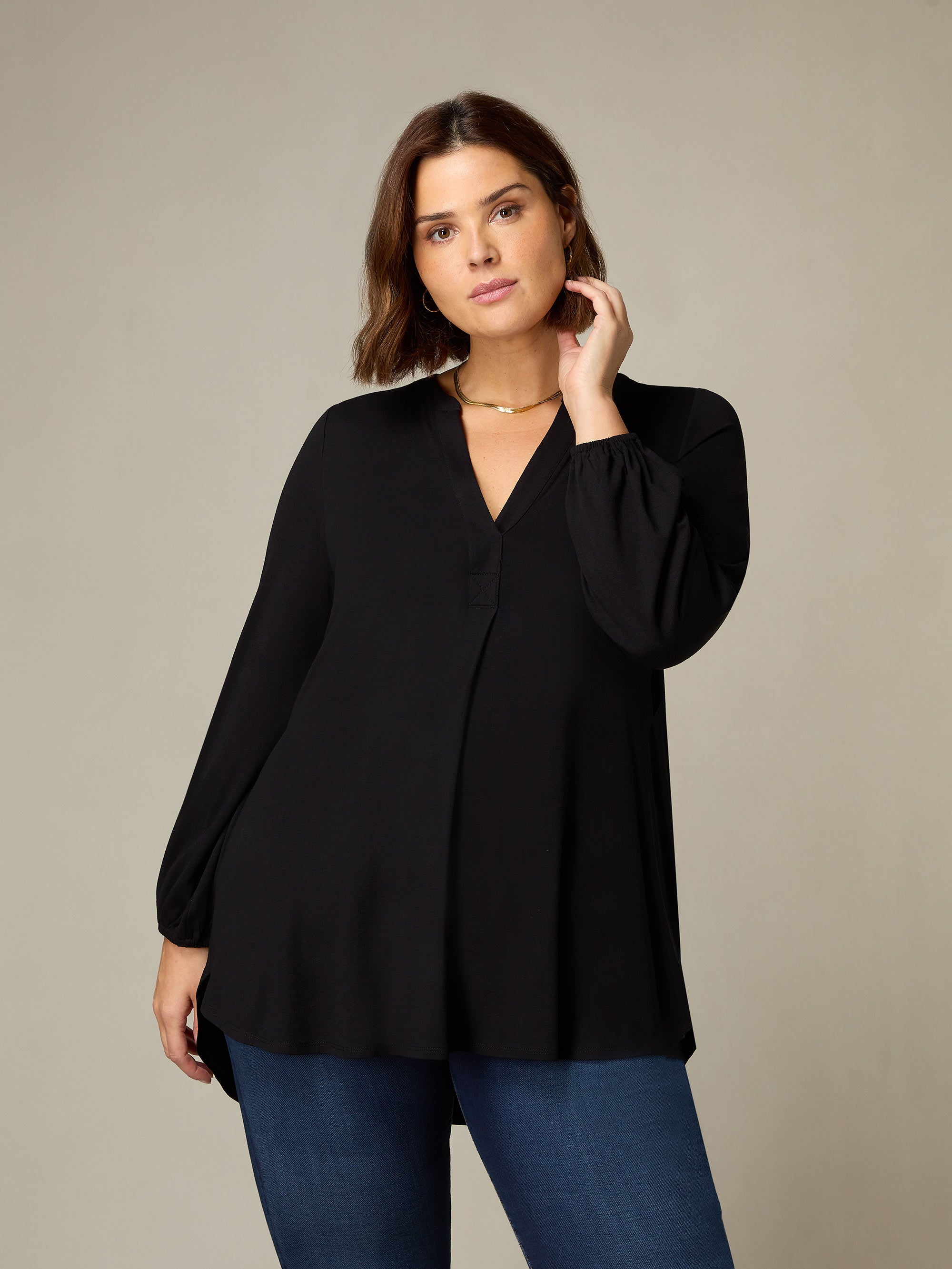 Black Jersey Relaxed Tunic