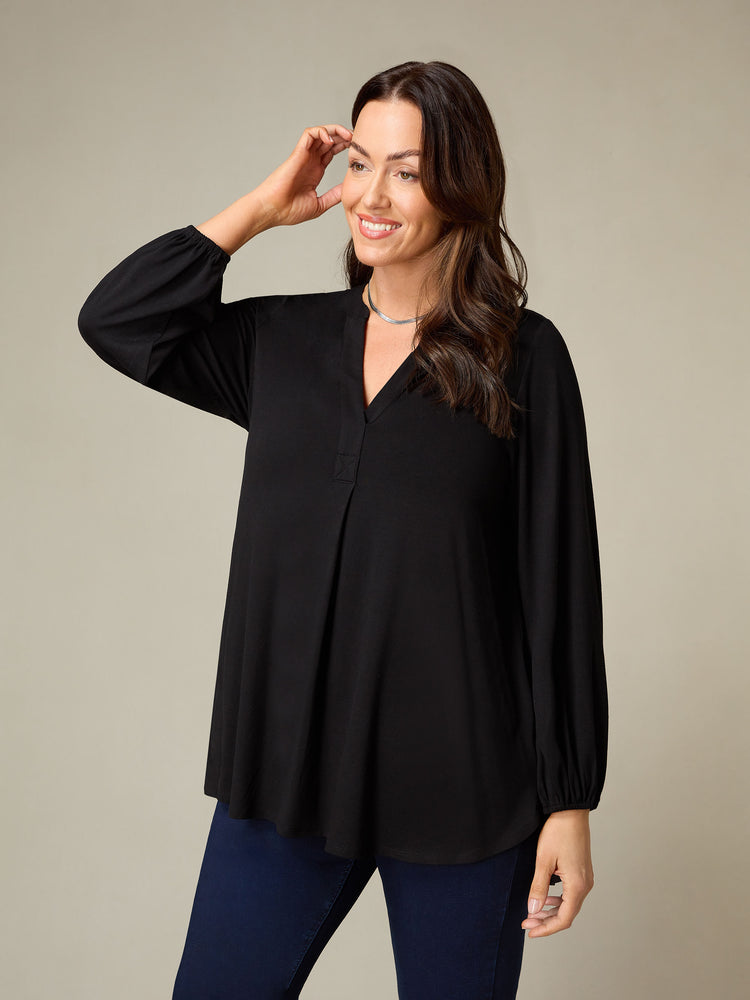 Petite Black Jersey Relaxed Tunic