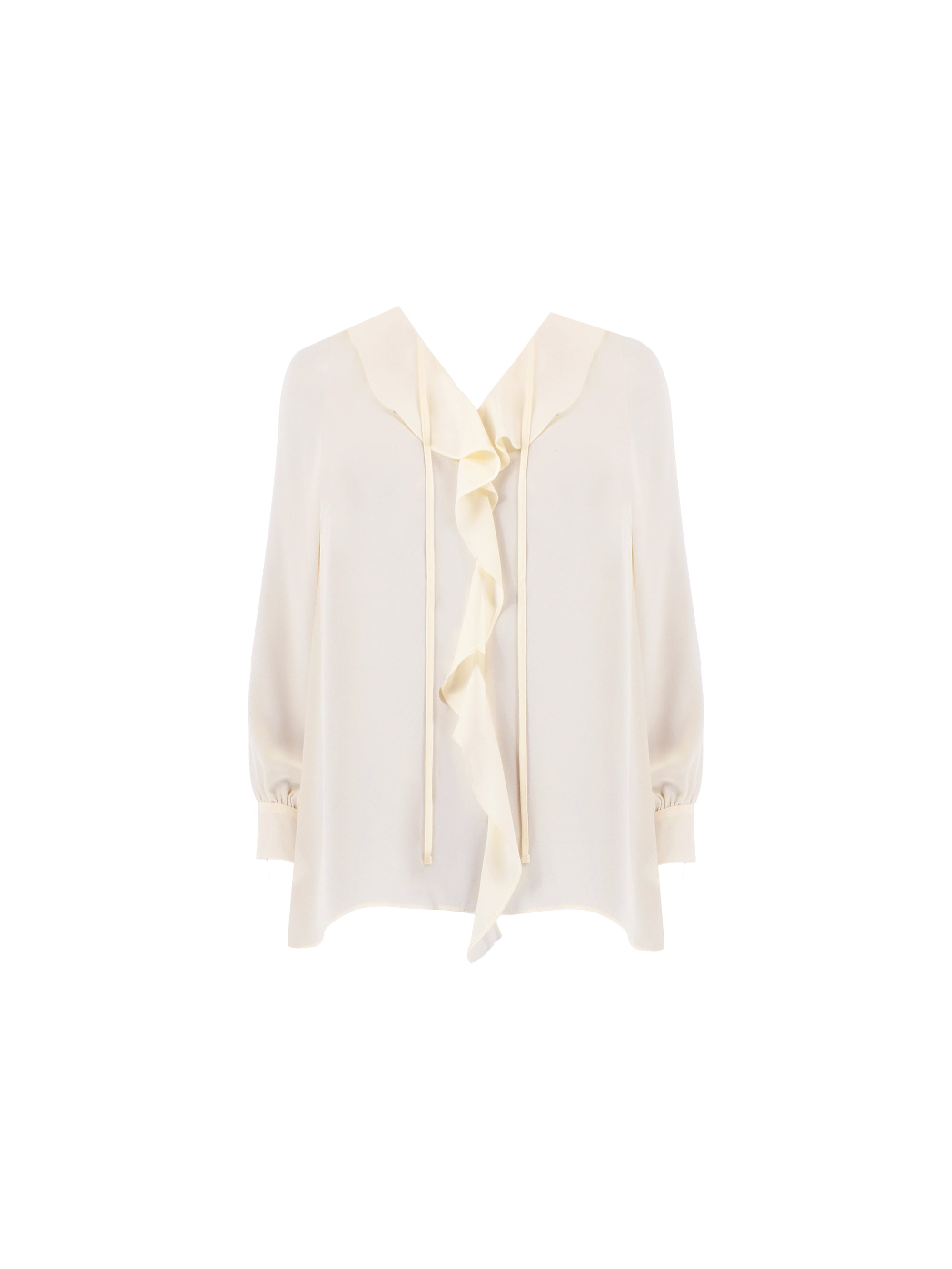 Ivory Ruffle Front Blouse