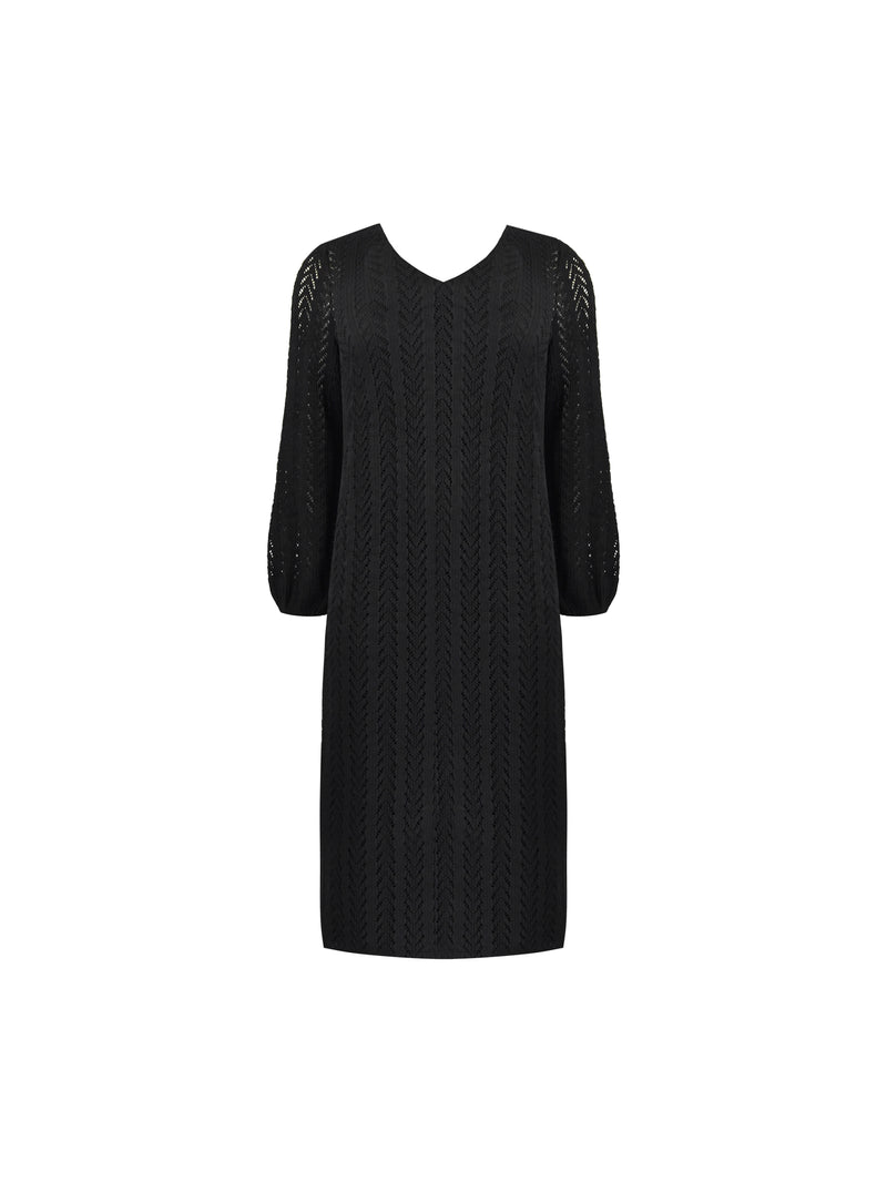 Black Crochet Knit Dress