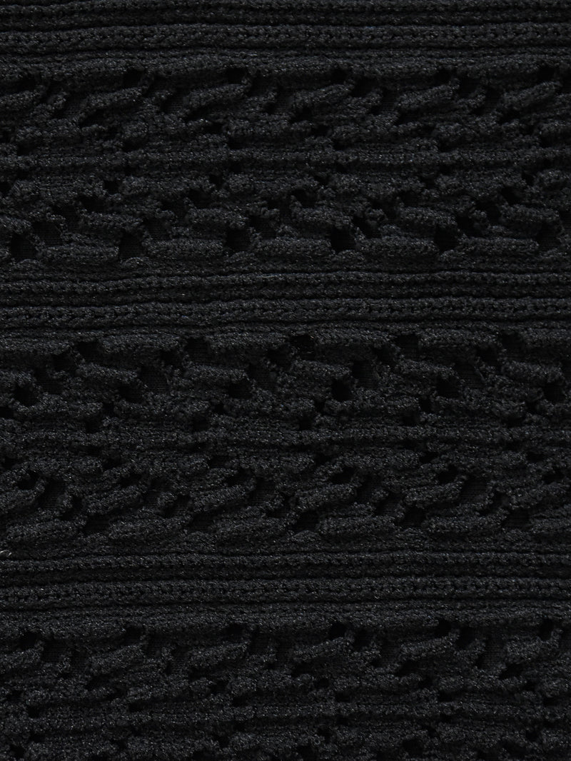 Black Crochet Knit Vest Top