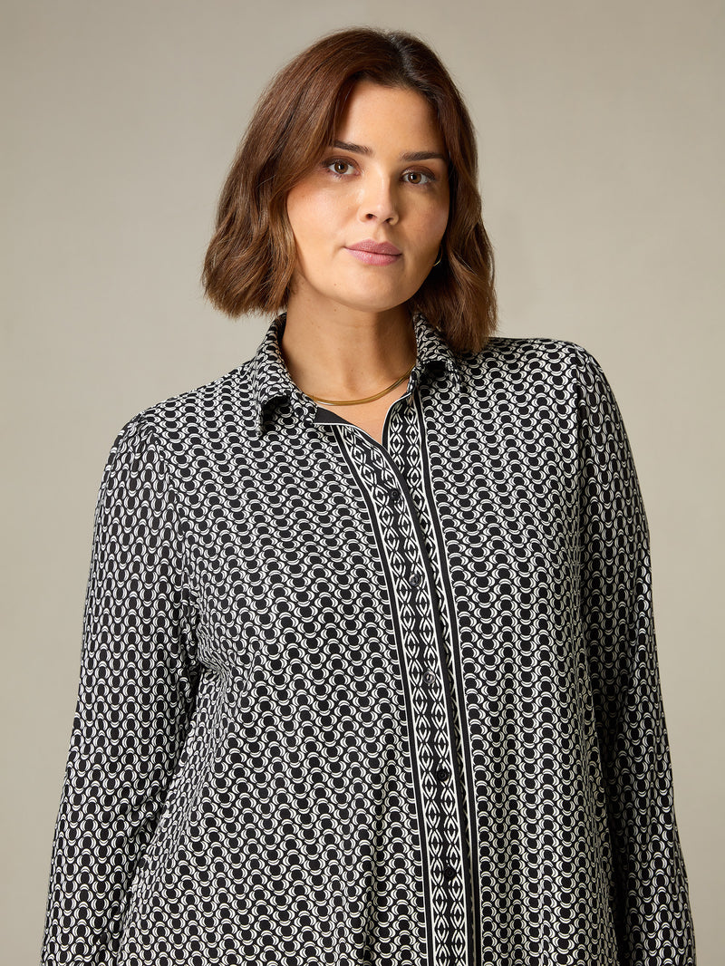 Mono Geo Print Jersey Shirt
