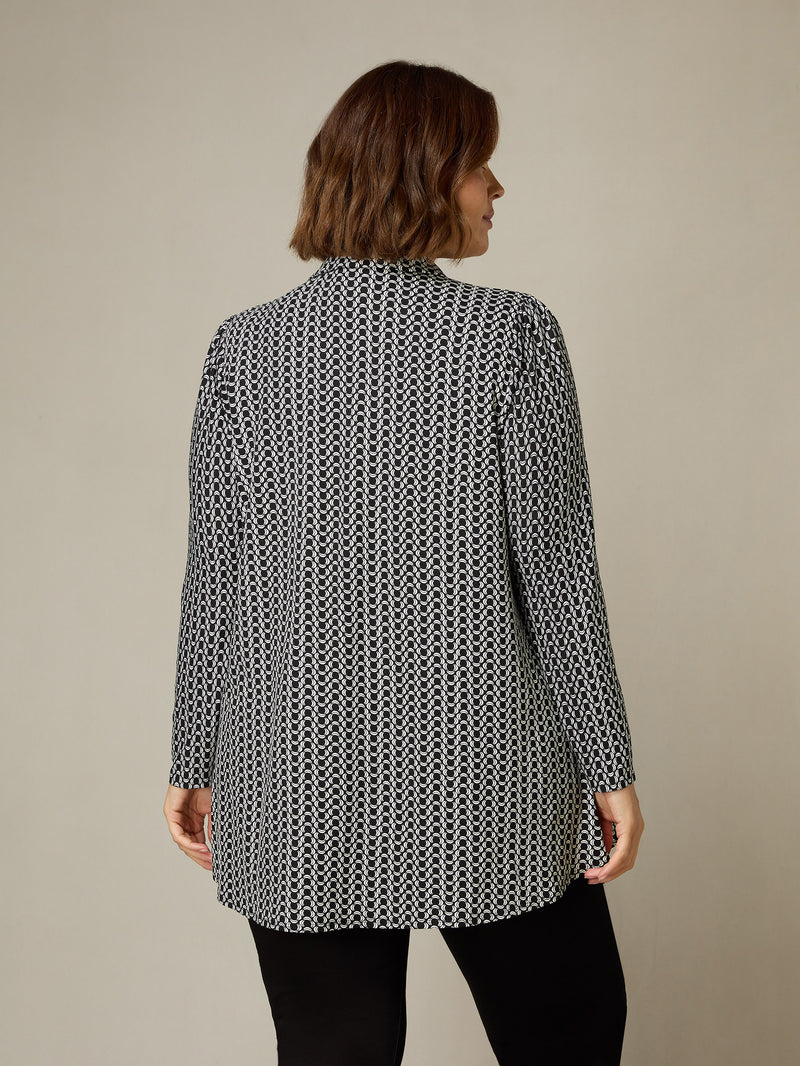 Mono Geo Print Jersey Shirt