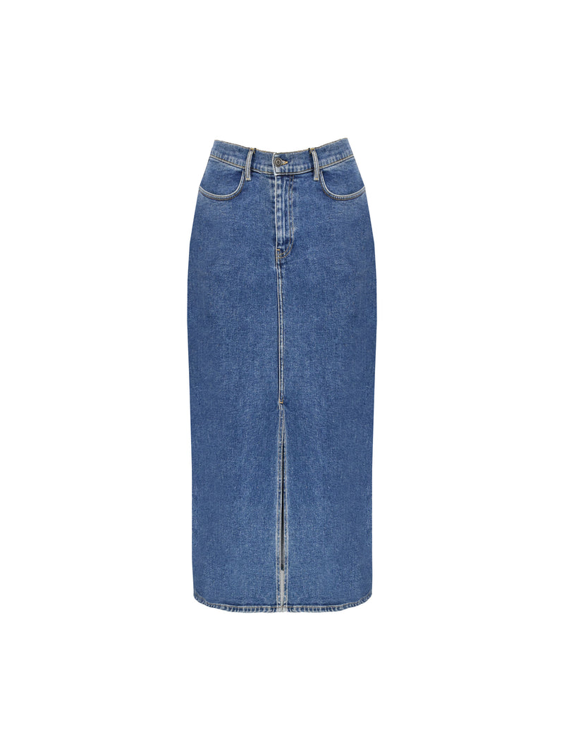 Petite Denim Midi Skirt