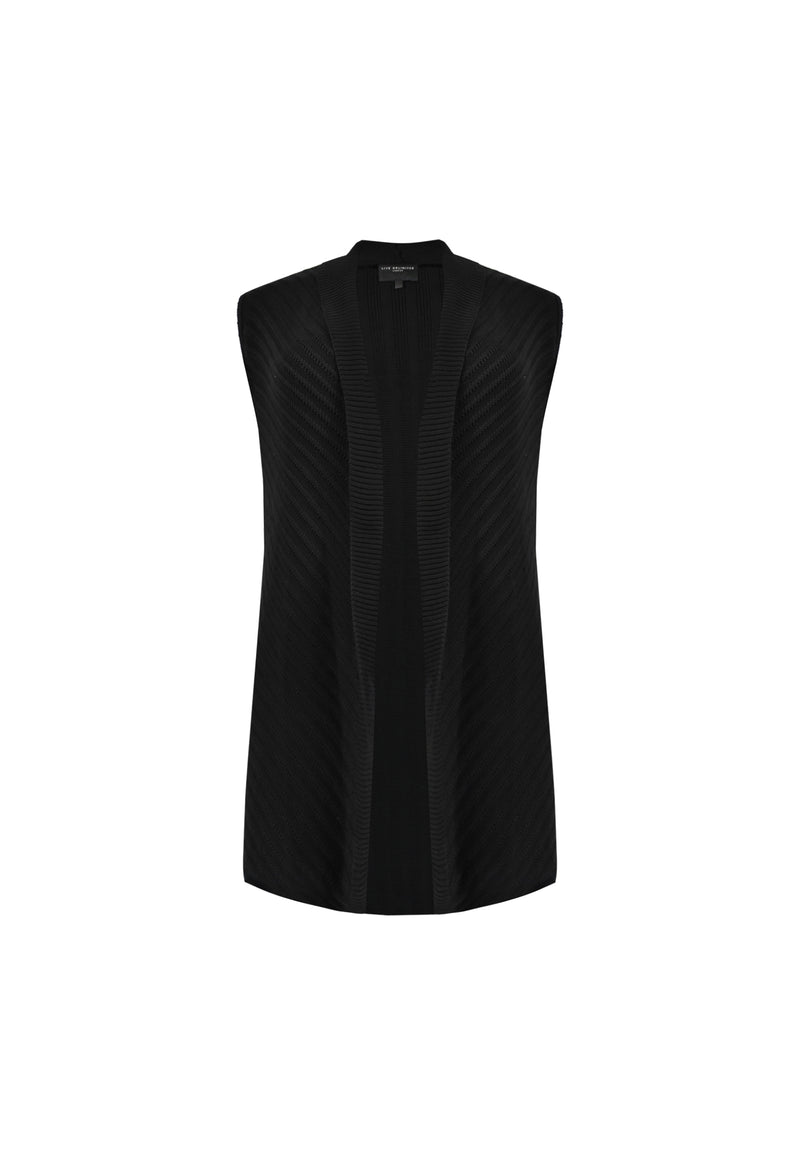 Black Sleeveless Cardigan