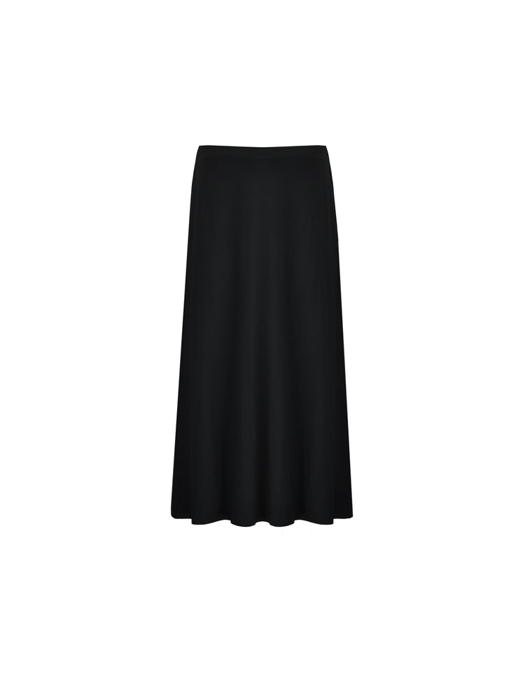 Black Jersey Midi Skirt