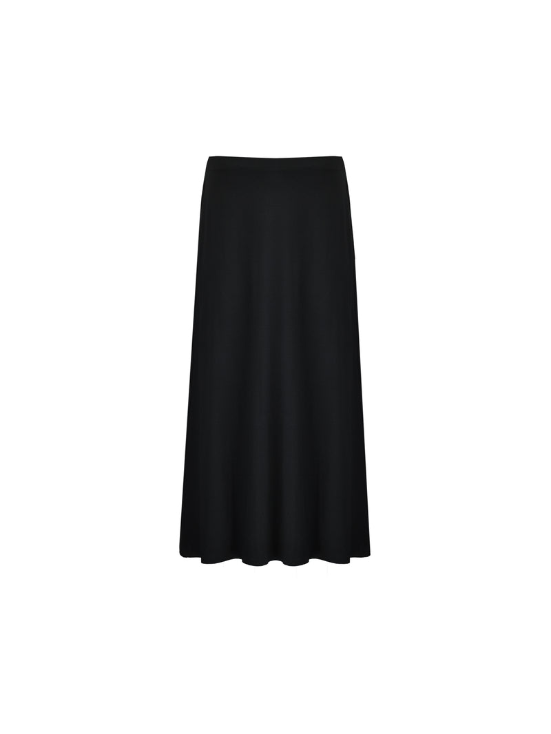 Petite Black Jersey Midi Skirt