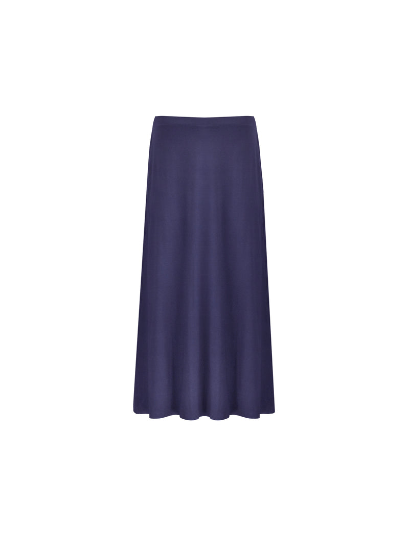 Navy Jersey Midi Skirt