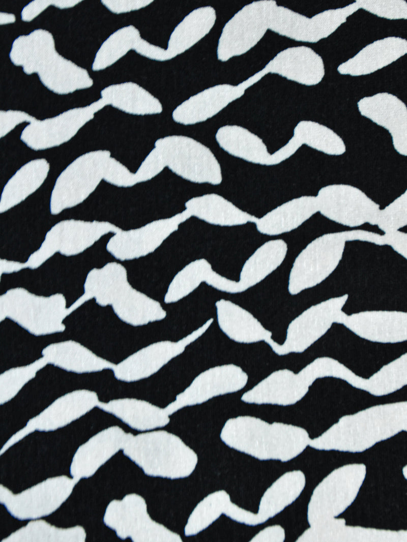 Mono Curl Print Jersey Short Sleeve Midi Dress