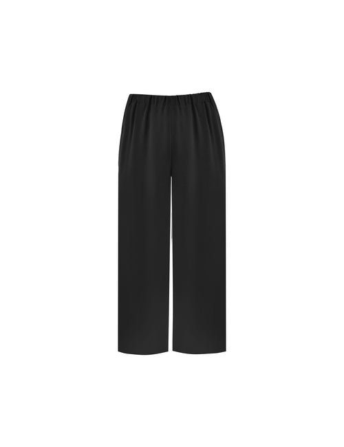 Black Pull-On Cropped Trousers