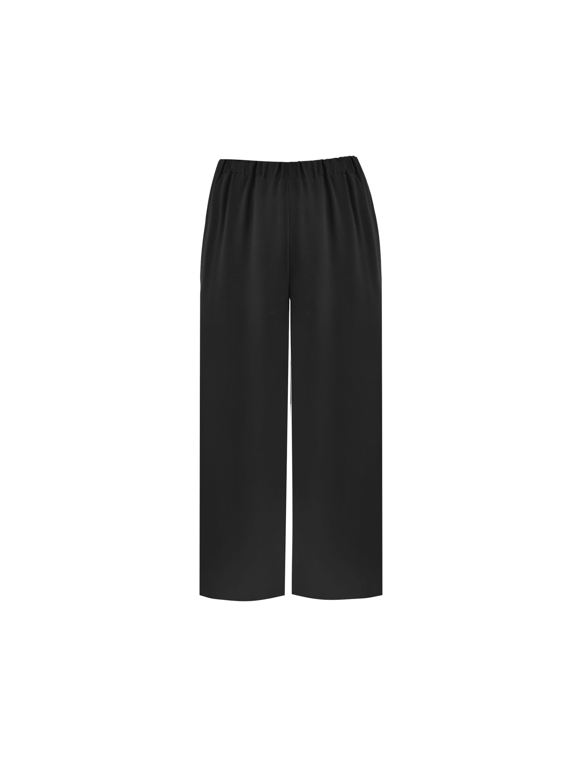 Black Pull-On Cropped Trousers