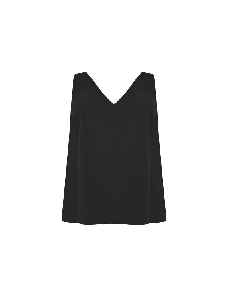 Black Chiffon Layered Swing Vest Top