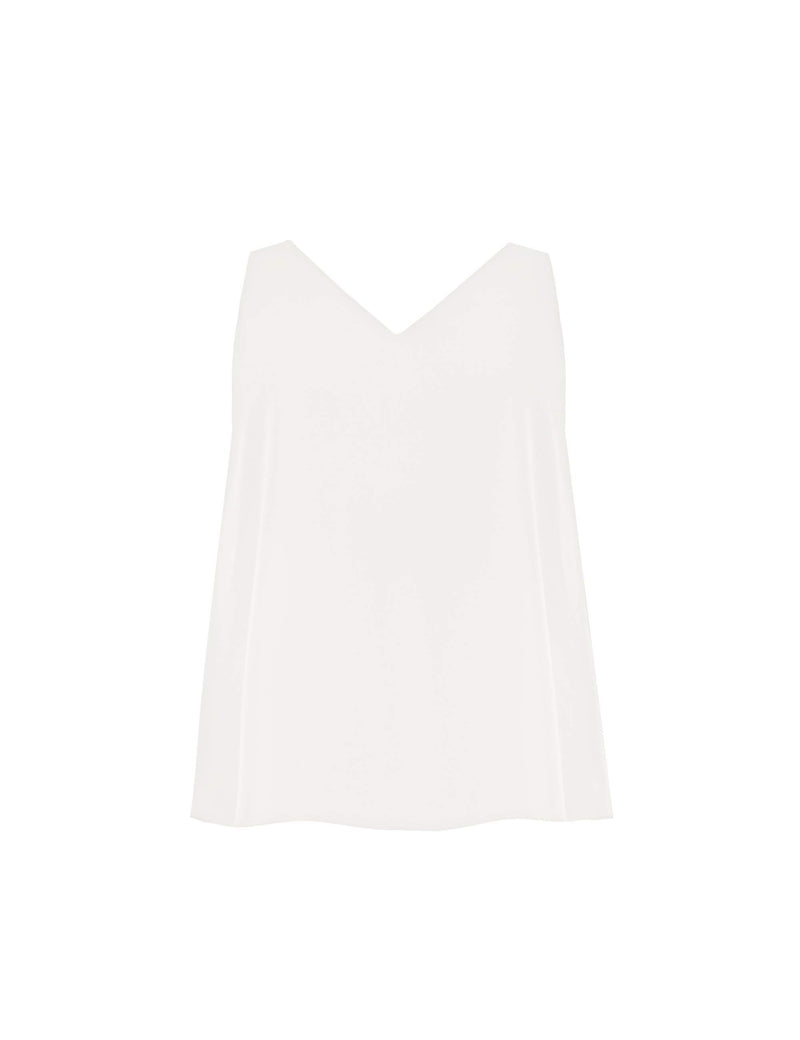 Ivory Chiffon Layered Swing Vest Top