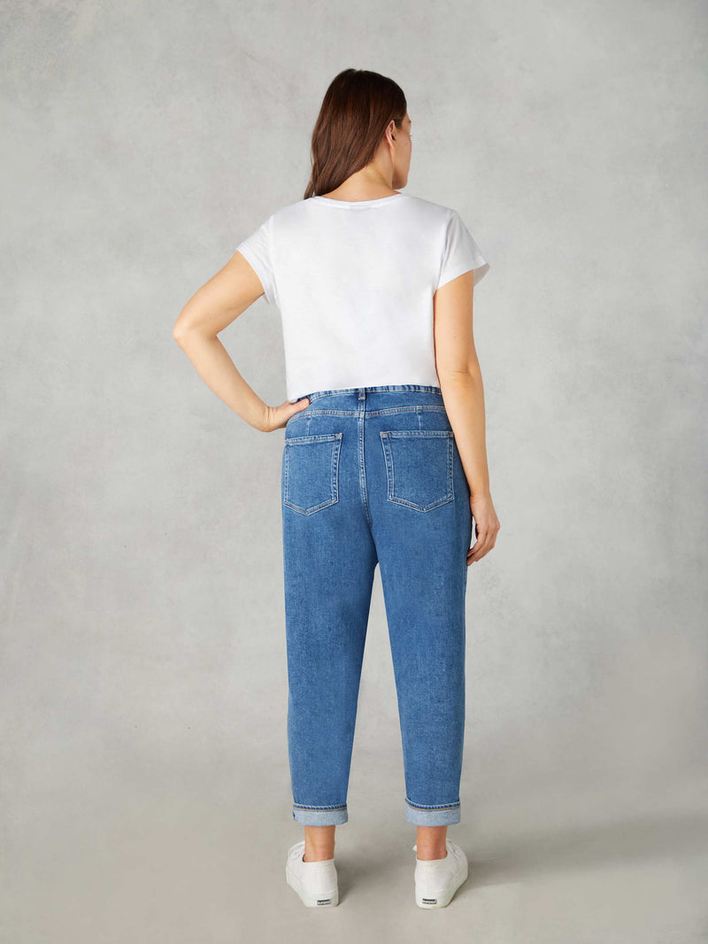 Petite Mid Blue Mom Comfort Jeans