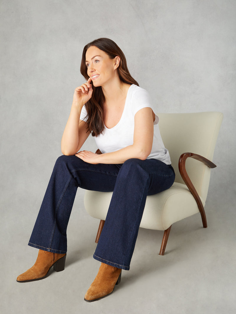 Petite Dark Indigo Bootcut Comfort Jeans