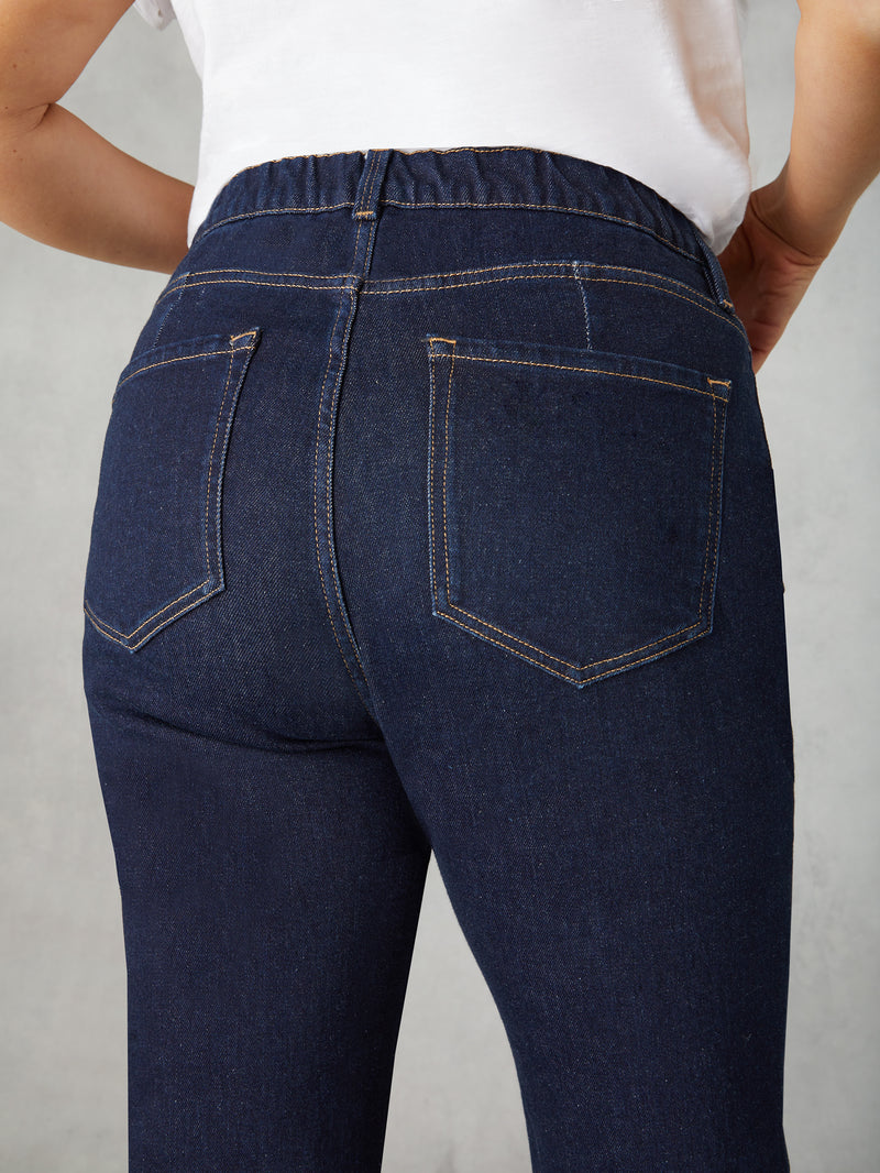 Petite Dark Indigo Bootcut Comfort Jeans