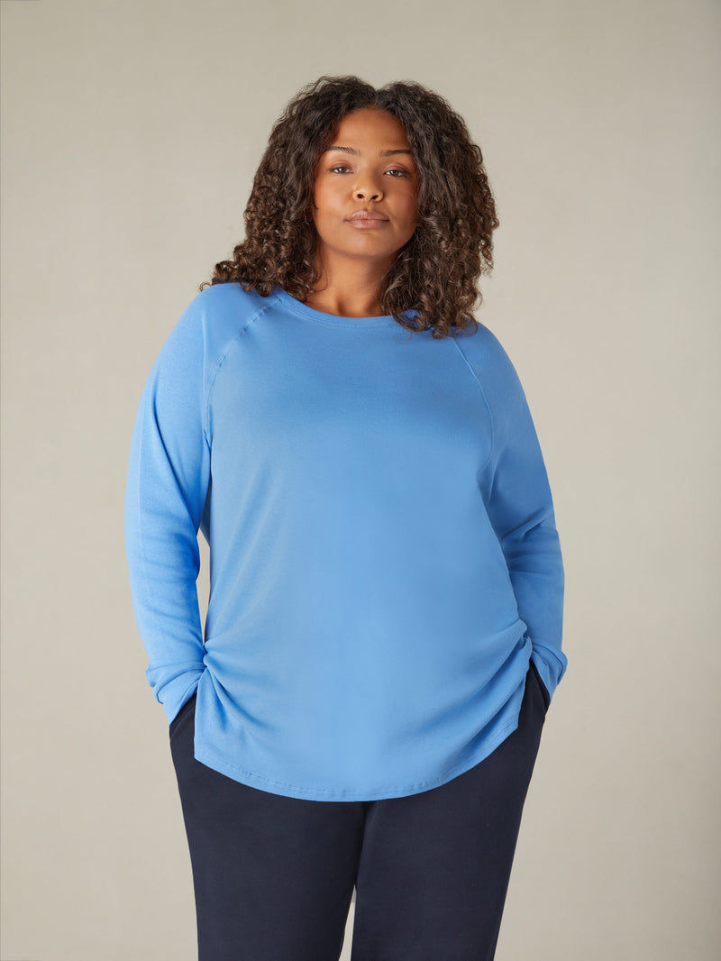 Blue Jersey Relaxed Top