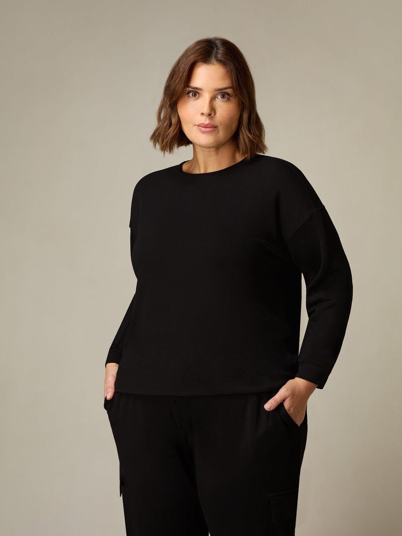 Black Seam Detail Sweatshirt