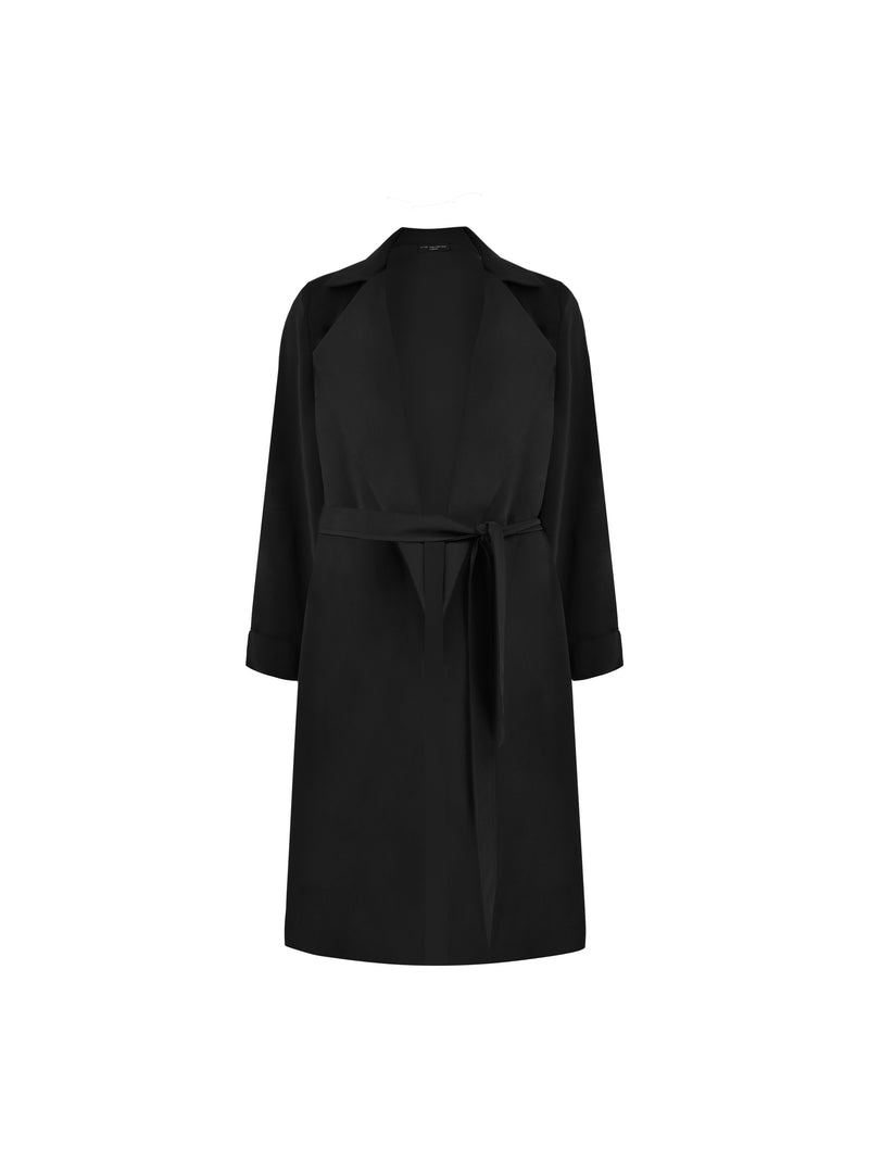 Black Relaxed Tailored Duster