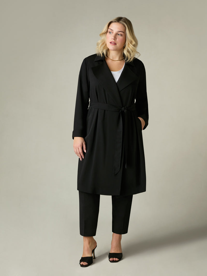 Black Relaxed Tailored Duster